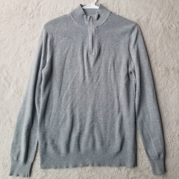 Perry Ellis Other - Perry Ellis Sweater Men's S Quartet Zip  Fisherman Woven Neutral Minimalist